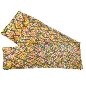 1247 LuLaRoe Leggings Size OS Grey Pink Lattice Print New